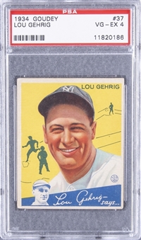 1934 Goudey #37 Lou Gehrig – PSA VG-EX 4